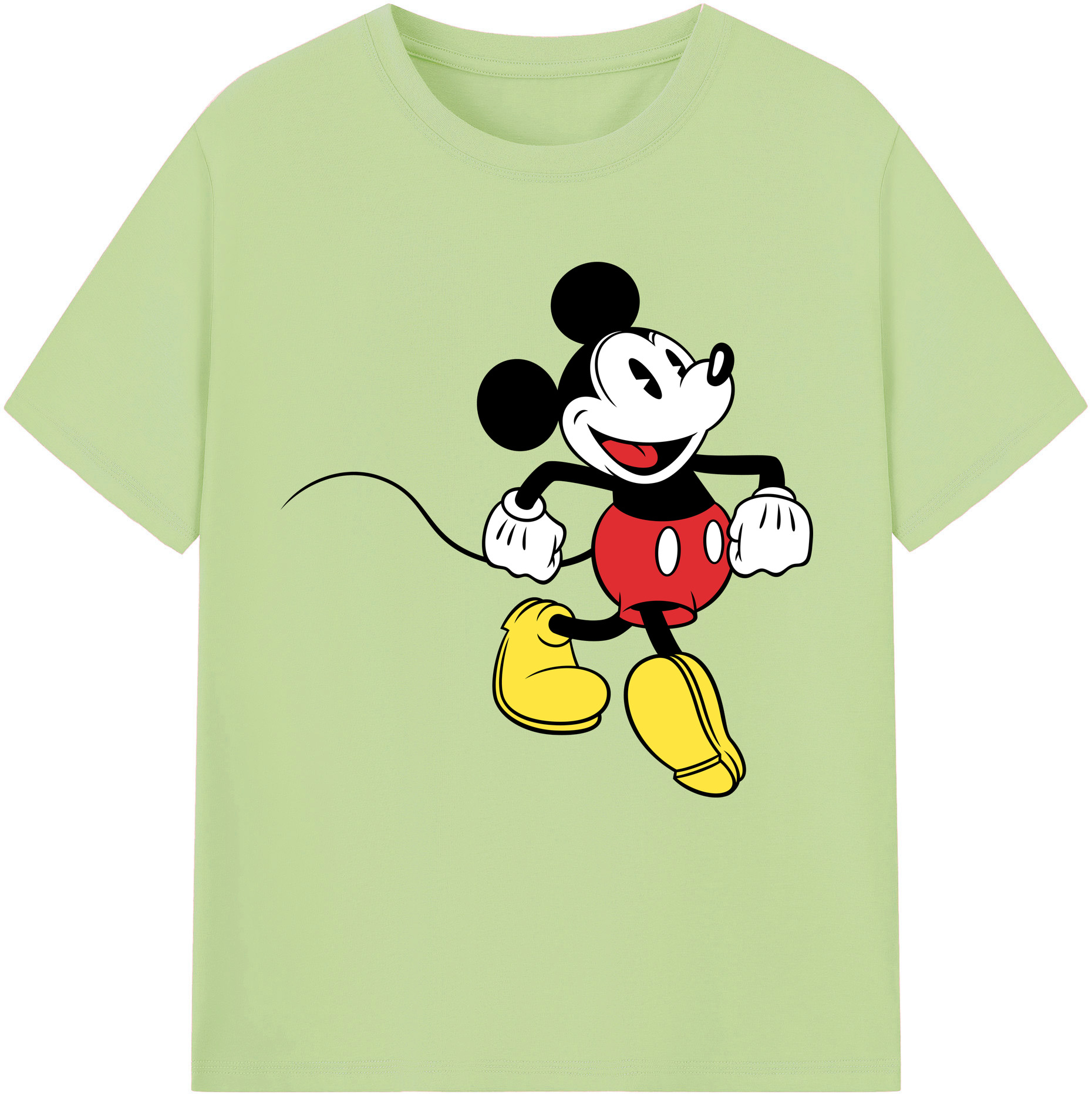 （画像用） ミッキーマウス Mickey Mouse 綿100％半袖Tシャツ（フロントプリント）